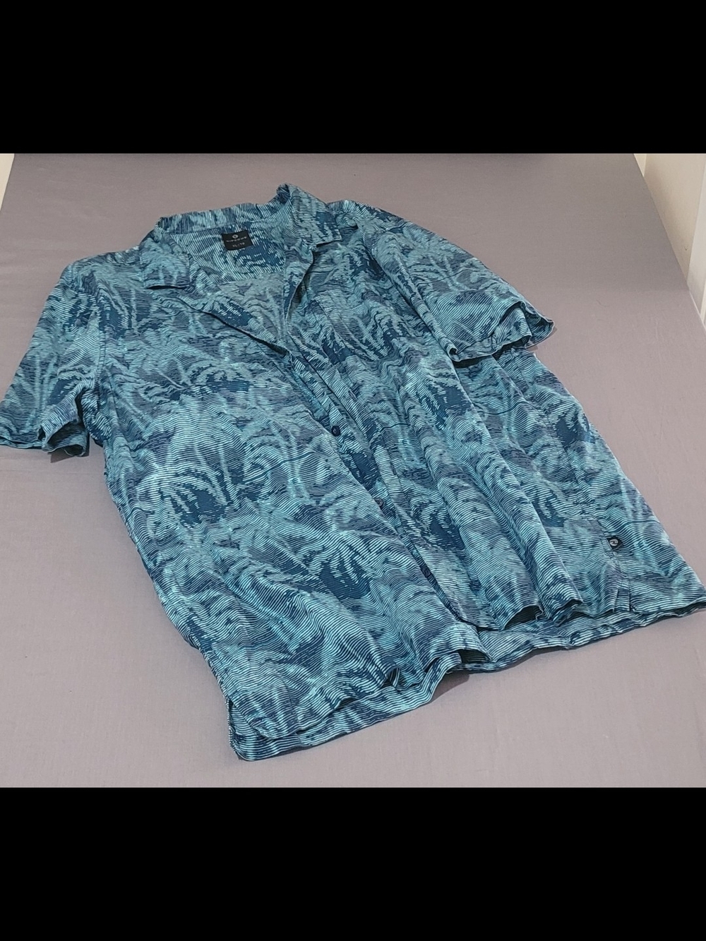 Ripzone Men's XL Blue Tropical Short-Sleeve Camp Shirt